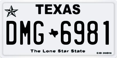 TX license plate DMG6981