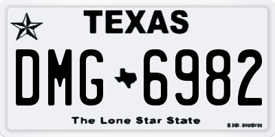 TX license plate DMG6982