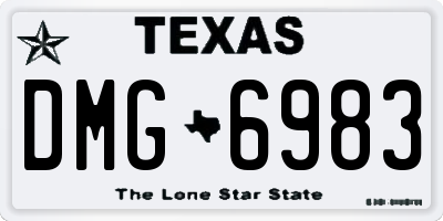 TX license plate DMG6983