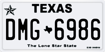 TX license plate DMG6986