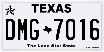 TX license plate DMG7016