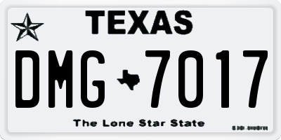 TX license plate DMG7017