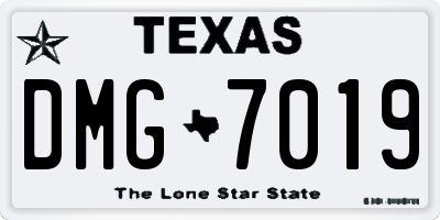 TX license plate DMG7019