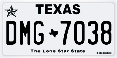 TX license plate DMG7038