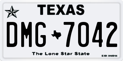 TX license plate DMG7042