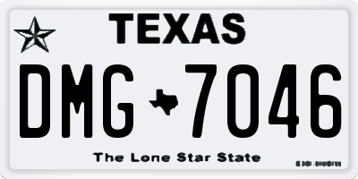 TX license plate DMG7046
