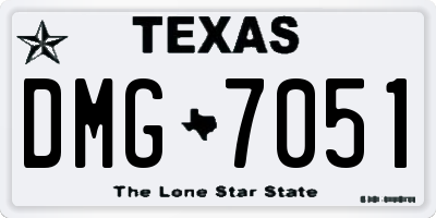 TX license plate DMG7051