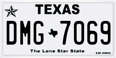 TX license plate DMG7069