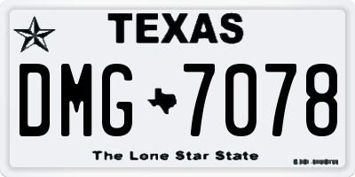 TX license plate DMG7078