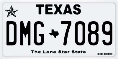 TX license plate DMG7089