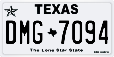 TX license plate DMG7094