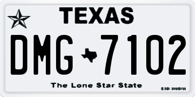 TX license plate DMG7102