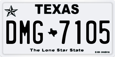 TX license plate DMG7105