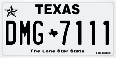 TX license plate DMG7111