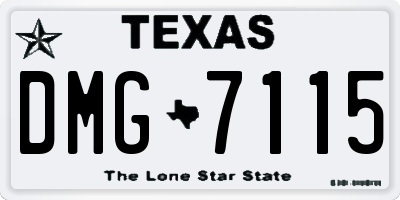 TX license plate DMG7115