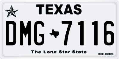 TX license plate DMG7116