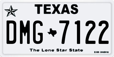 TX license plate DMG7122