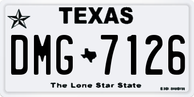 TX license plate DMG7126