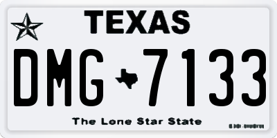 TX license plate DMG7133