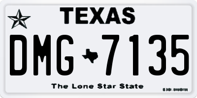 TX license plate DMG7135