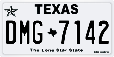 TX license plate DMG7142
