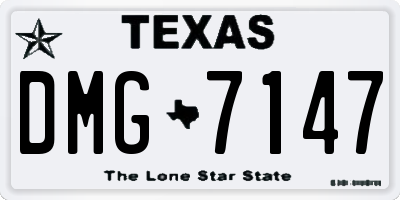 TX license plate DMG7147