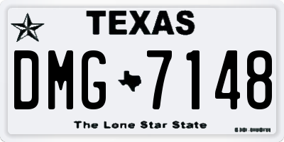 TX license plate DMG7148