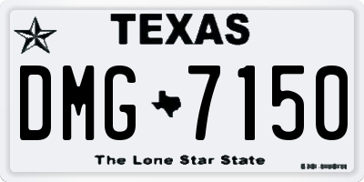 TX license plate DMG7150