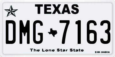 TX license plate DMG7163
