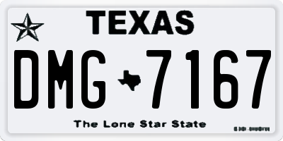TX license plate DMG7167