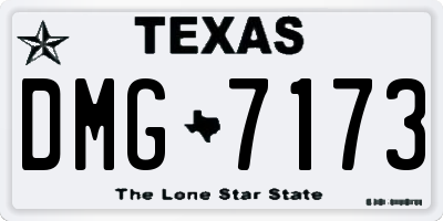 TX license plate DMG7173