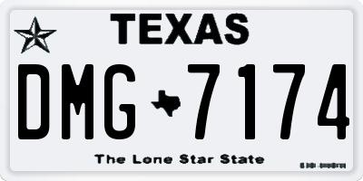 TX license plate DMG7174