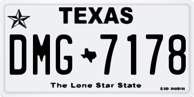 TX license plate DMG7178