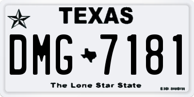 TX license plate DMG7181