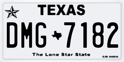 TX license plate DMG7182