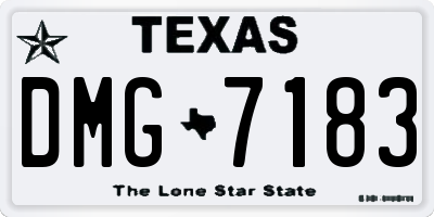 TX license plate DMG7183