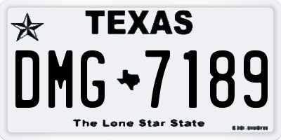 TX license plate DMG7189