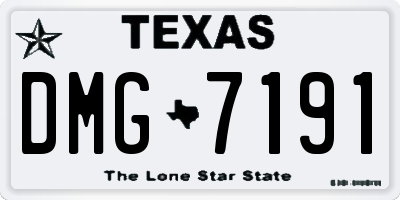 TX license plate DMG7191