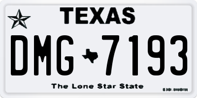 TX license plate DMG7193