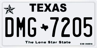 TX license plate DMG7205