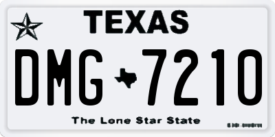 TX license plate DMG7210