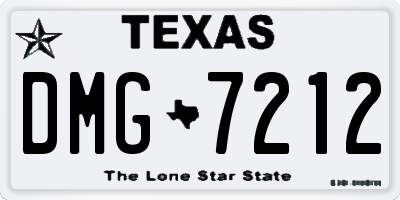 TX license plate DMG7212