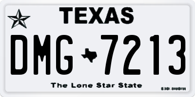 TX license plate DMG7213