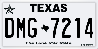 TX license plate DMG7214
