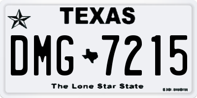 TX license plate DMG7215