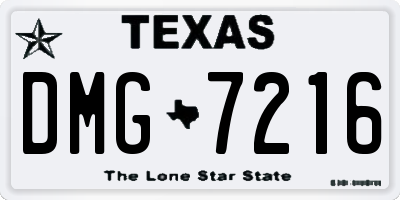 TX license plate DMG7216