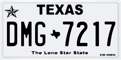TX license plate DMG7217
