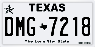 TX license plate DMG7218
