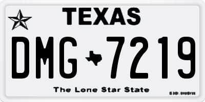 TX license plate DMG7219