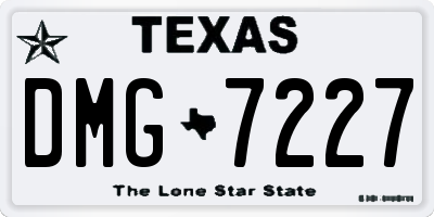 TX license plate DMG7227